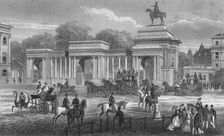 Entrance to Hyde Park, London, c1850 (1878)