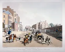 Entrance to Oxford Street at the Tyburn Turnpike, London, 1798. Artist: Heinrich Schutz