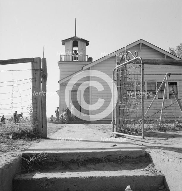 Entrance to Lincoln Bench School, near Ontario, Malheur County, Oregon, 1939. Creator: Dorothea Lange.