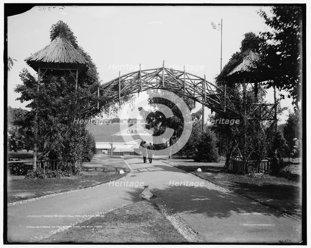 Entrance to Mountain Park, Mt. Tom, Mass., c.between 1905 and 1915. Creator: Unknown.