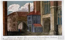 Entrance to Montague Close and part of Southwark Cathedral, London, c1830. Artist: Anon