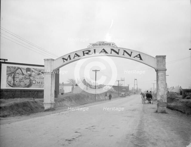 Entrance to Marianna, Arkansas, during the 1937 flood, 1937. Creator: Walker Evans.
