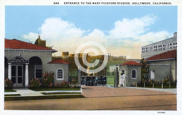 Entrance to Mary Pickford Studios, Hollywood, Los Angeles, California, 1925. Artist: Unknown
