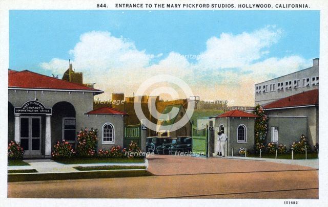 Entrance to Mary Pickford Studios, Hollywood, Los Angeles, California, 1925. Artist: Unknown