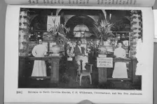 Entrance to North Carolina Exhibit, C. H. Williamson, Commissioner, and his two assistants, 1911. Creator: Unknown