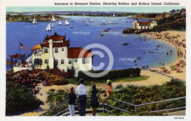 Entrance to Newport Harbor, California, USA, 1940. Artist: Unknown