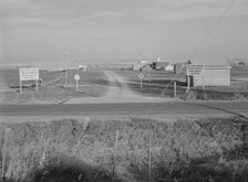 Entrance to Nyssa Farm family labor camp, FSA mobile unit...1, Near Nyssa, Oregon, 1939. Creator: Dorothea Lange