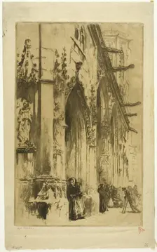 Entrance to Saint-Germain-l'Auxerrois, Paris, 1902. Creator: Edgar Chahine