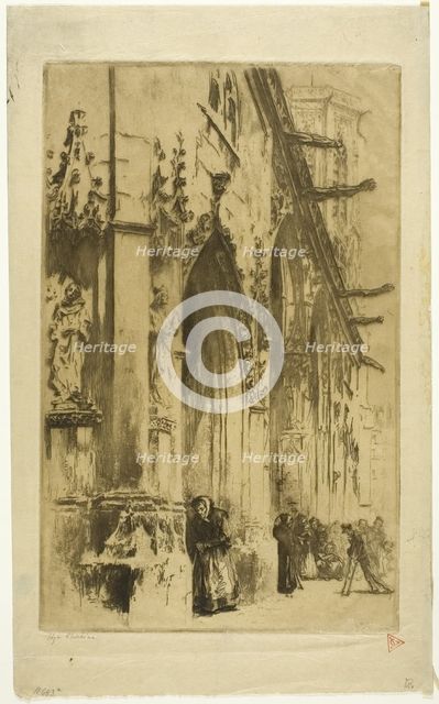 Entrance to Saint-Germain-l'Auxerrois, Paris, 1902. Creator: Edgar Chahine.