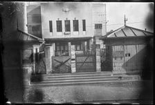 Entrance to Sandown Pier cordoned off with barbed wire, Sandown, Isle Of Wight, 1940-1950. Creator: George R Long