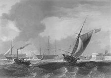 Entrance to Portsmouth Harbour 1859. Artist: Edward Francis Finden