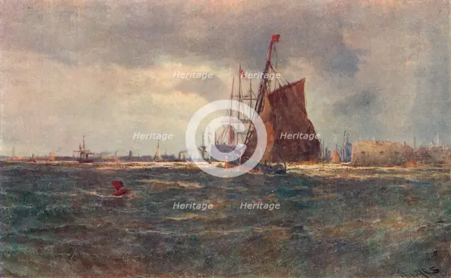 'Entrance to Portsmouth Harbour', late 19th Century (1906). Artist: Unknown.