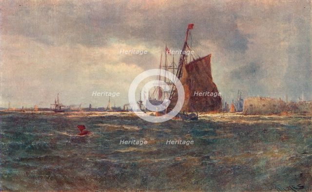 'Entrance to Portsmouth Harbour', late 19th Century (1906). Artist: Unknown.