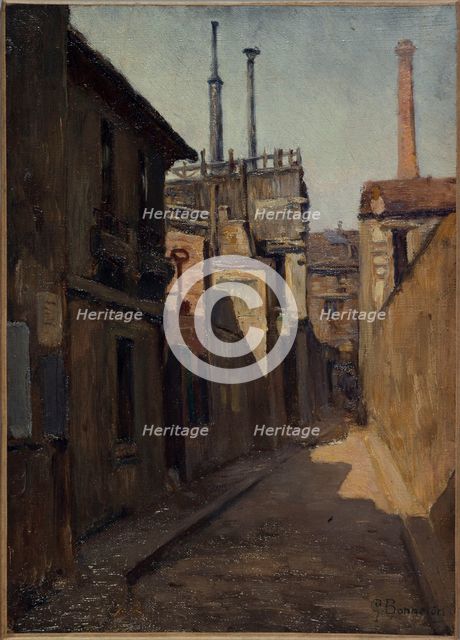 Entrance to passage Moret, rue des Cordelieres, c1900. Creator: Germain Eugene Bonneton.