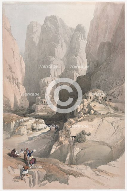 Entrance to Petra, the Theatre, 1839. Creator: David Roberts (British, 1796-1864).