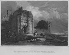 Entrance to Warkworth Castle, Northumberland 1814. Artist: John Greig