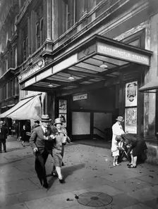 Entrance to Westminster Underground Station, City of Westminster, London. Creator: George Davison Reid