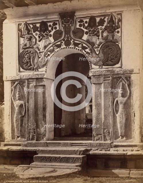 Entrance to the Nata Dewale Grounds, Kandy, c. 1880. Creator: Scowen & Co. (British, active Ceylon, 1876-1895).
