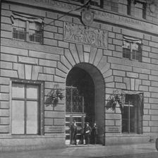 Entrance to the offices of the Brotherhood of Railroad Trainmen, Cleveland, Ohio, 1923