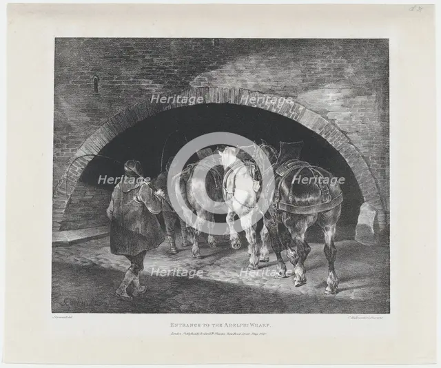 Entrance to the Adelphi Wharf, 1821. Creators: Theodore Gericault, Charles Joseph Hullmandel.