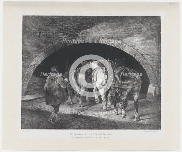 Entrance to the Adelphi Wharf, 1821. Creators: Theodore Gericault, Charles Joseph Hullmandel.