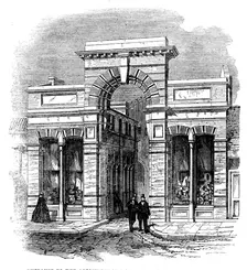 Entrance to the Agricultural Hall from High-street, Islington, 1862. Creator: Unknown