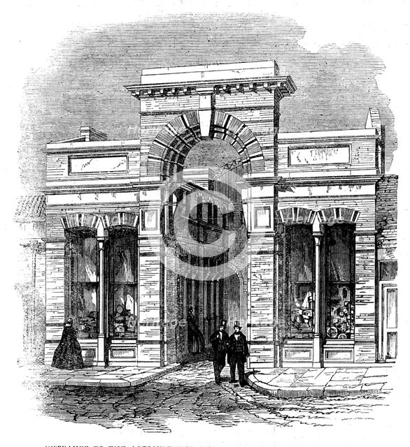 Entrance to the Agricultural Hall from High-street, Islington, 1862. Creator: Unknown.