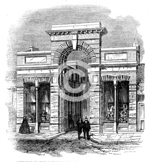 Entrance to the Agricultural Hall from High-street, Islington, 1862. Creator: Unknown.