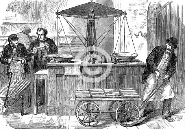 Entrance to the bullion vaults of the Bank of England, London, 1872. Artist: Unknown