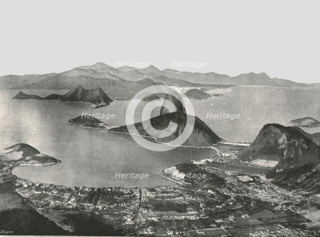 Entrance to the Bay from the summit of Corcovado, Rio de Janeiro, Brazil, 1895.  Creator: Unknown.
