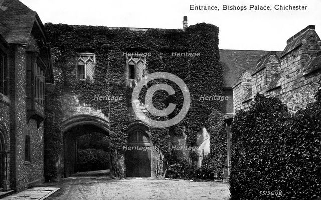 Entrance to the Bishop's Palace, Chichester, Sussex, early 20th century. Artist: Unknown