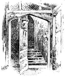 Entrance to the Curfew Tower, Windsor Castle, 1895. Creator: Carl Hentschel