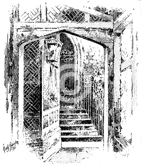 Entrance to the Curfew Tower, Windsor Castle, 1895. Creator: Carl Hentschel.