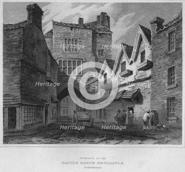 'Entrance to the Castle Garth Newcastle, Northumberland', 1814. Artist: John Greig.