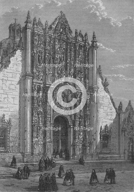 'Entrance to the Cathedral of Mexico', c1890. Artist: Unknown.