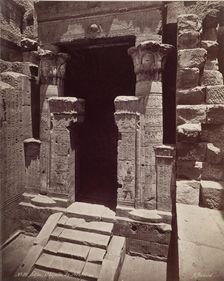 Entrance to the Chapel of the New Year in the Temple of Ed Edfu, late 19th century. Creator: Henri Bechard