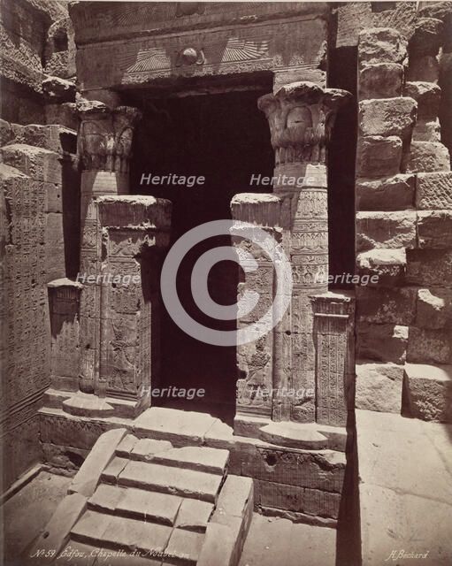 Entrance to the Chapel of the New Year in the Temple of Ed Edfu, late 19th century. Creator: Henri Bechard.