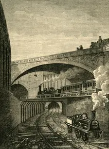 Entrance to the Clerkenwell Tunnel from Farringdon Street c1876. Creator: Unknown