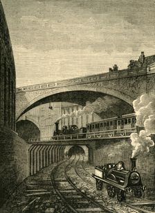 Entrance to the Clerkenwell Tunnel from Farringdon Street c1876. Creator: Unknown