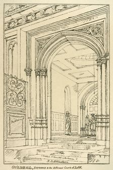 Entrance to the different courts of law, Guildhall, London, June 1815 (1886)