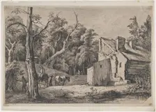 Entrance to the Forest of Brie with Cottage on the Right, 1772. Creator: Jean-Jacques de Boissieu