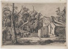 Entrance to the Forest of Brie with Cottage on the Right, 1772. Creator: Jean-Jacques de Boissieu