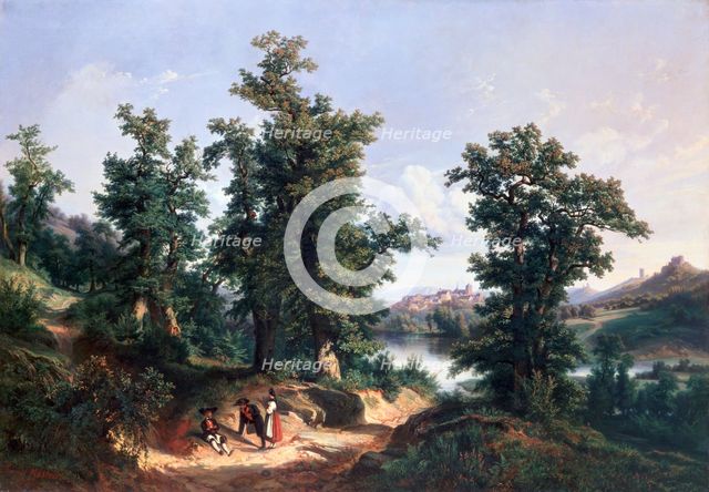 'Entrance to the Forest of Saverne', 1838. Artist: Edouard Jean Marie Hostein