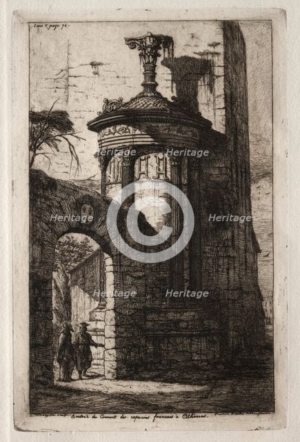 Entrance to the French Capuchin Convent at Athens, 1854. Creator: Charles Meryon (French, 1821-1868).