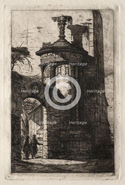 Entrance to the French Capuchin Convent at Athens, 1854. Creator: Charles Meryon (French, 1821-1868).