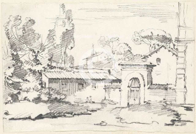 Entrance to the Gardens of the Villa Giulia, 1746/1749. Creator: Joseph-Marie Vien the Elder.