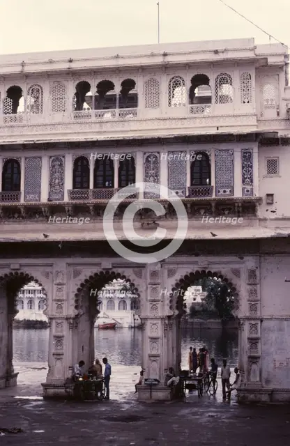 Entrance to the ghats, Lake Pichola, Udaipur, India, 1988.  Creator: Amanda Waite.
