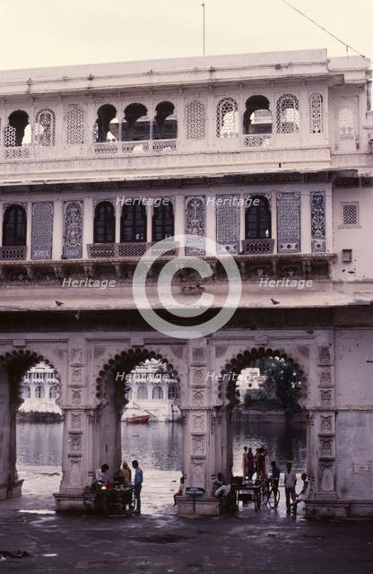Entrance to the ghats, Lake Pichola, Udaipur, India, 1988.  Creator: Amanda Waite.