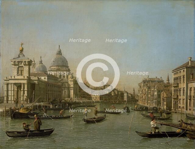 Entrance to the Grand Canal near the Punta della Dogana and Santa Maria della Salute, 1730-1745. Creator: Unknown.
