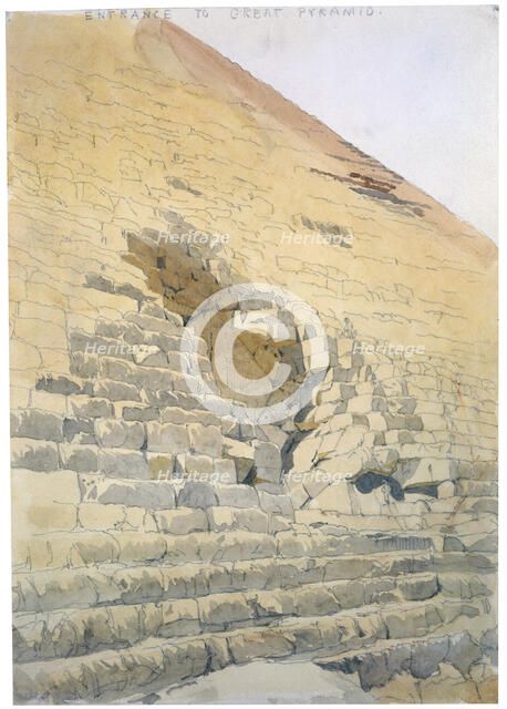 'Entrance to the Great Pyramid, Egypt', 19th century. Artist: Richard Phene Spiers